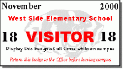 Visitor Badge that Timing Dot is place on