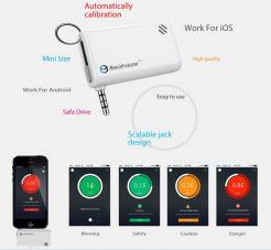 New Auto calibration Keychain Alcohol Tester breathalyzer for iOS/Andriod Mobile Phone